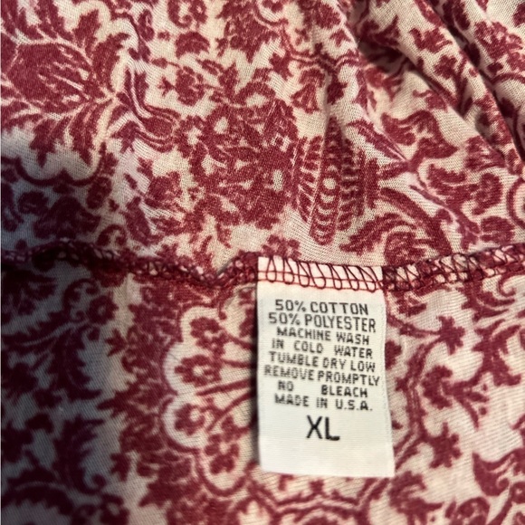 Vintage Boho batik print long sleeved tee shirt by E size XL - Picture 5 of 6